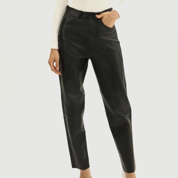 NWT LAMARQUE black leather jeans - Picture 1 of 8